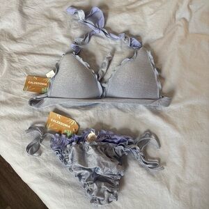 Calzedonia Light Blue Sparkly Bikini Set